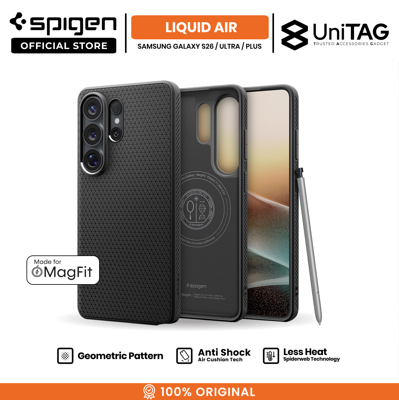 Spigen Galaxy S26 Ultra Case Magsafe Liquid Air MagFit - Matte Black ACS10674 (Offline SKU)