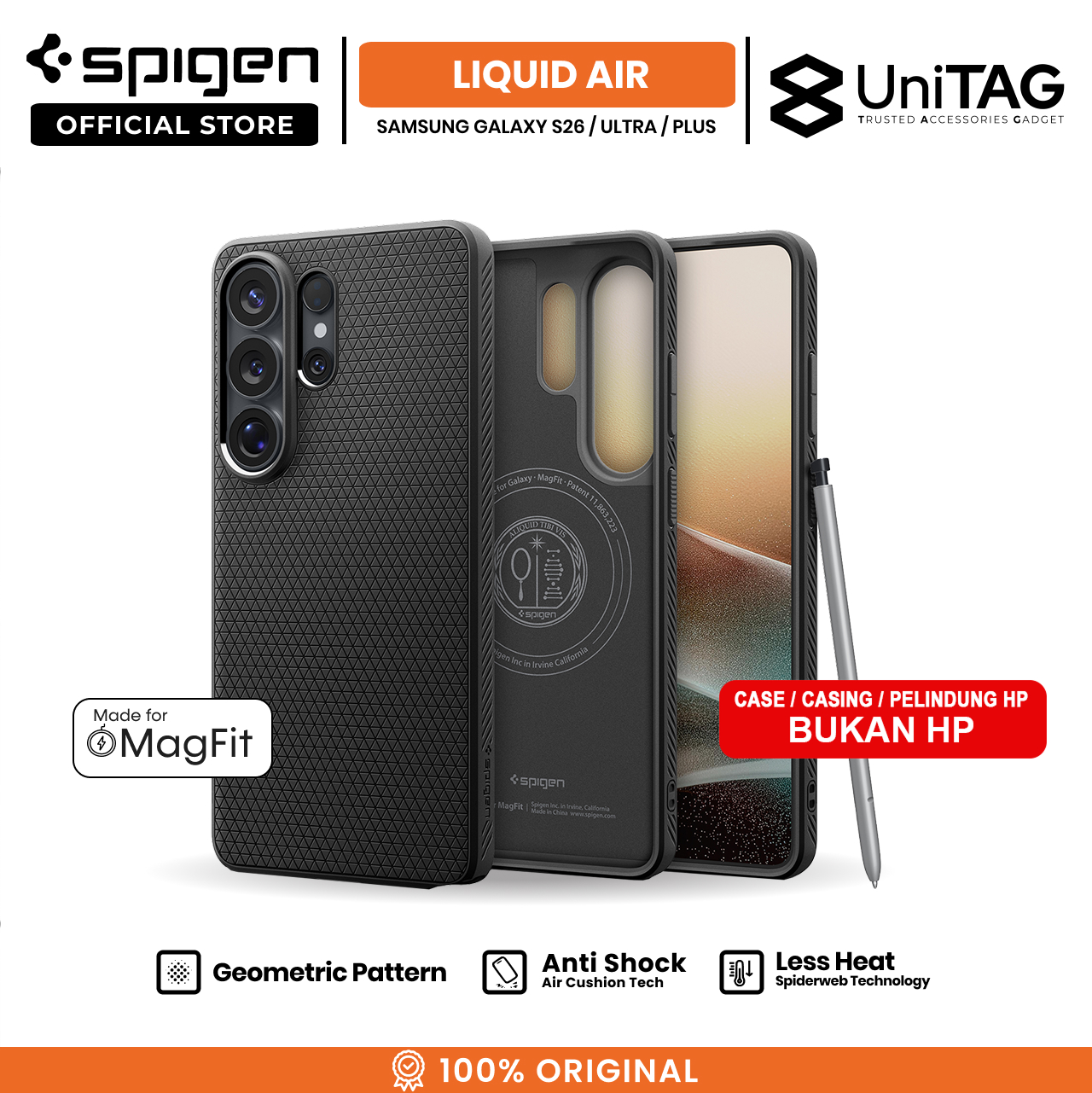 Spigen Galaxy S26 Ultra Case Magsafe Liquid Air MagFit - Matte Black ACS10674 (Offline SKU)