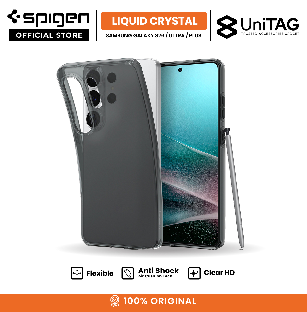 SPIGEN Case for Samsung S26 Ultra Plus Liquid Crystal Clear TPU Slim Casing