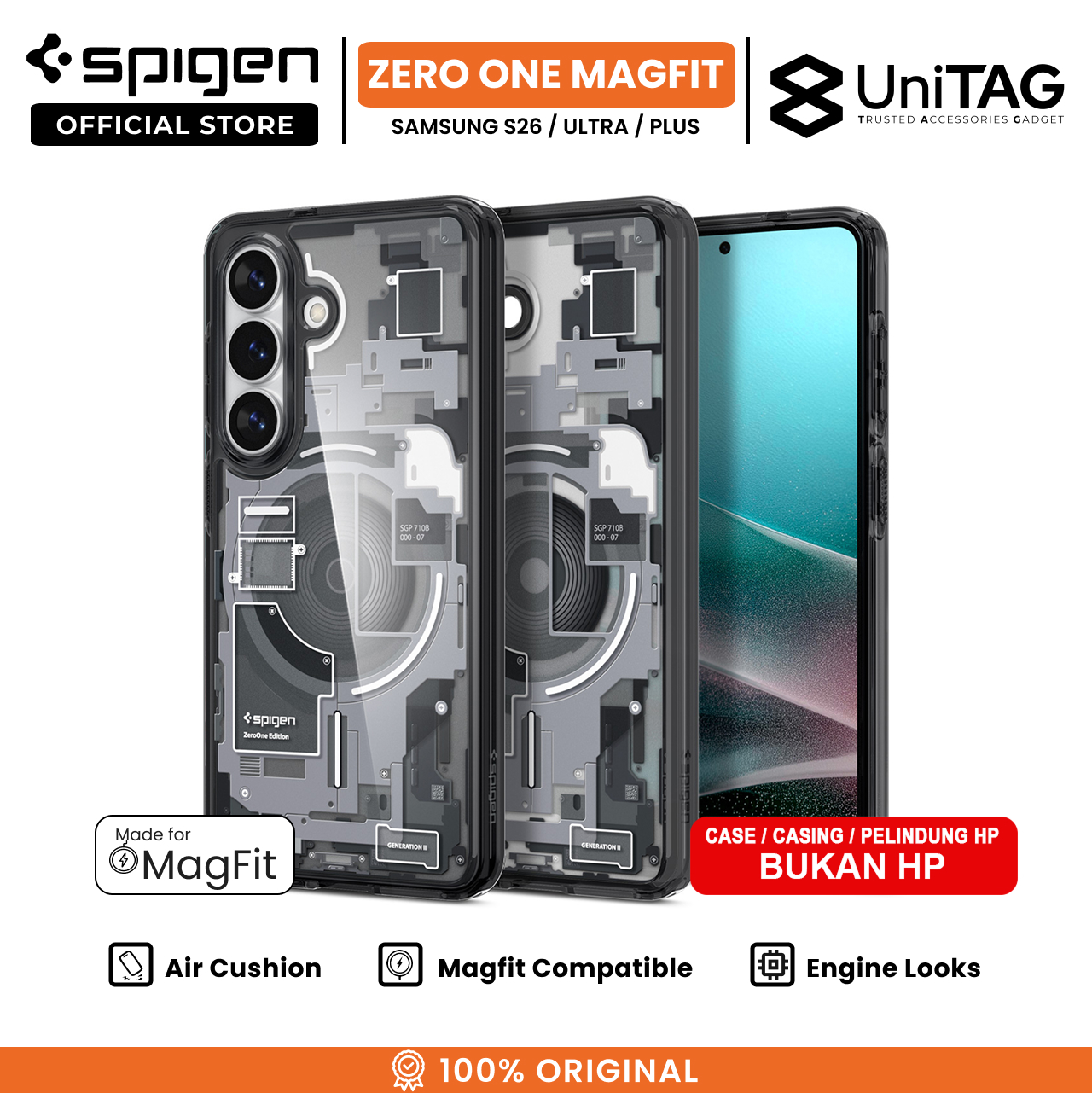 Spigen Galaxy S26 Case Magsafe Ultra Hybrid MagFit Zero One - Black ACS10736 (Offline SKU)