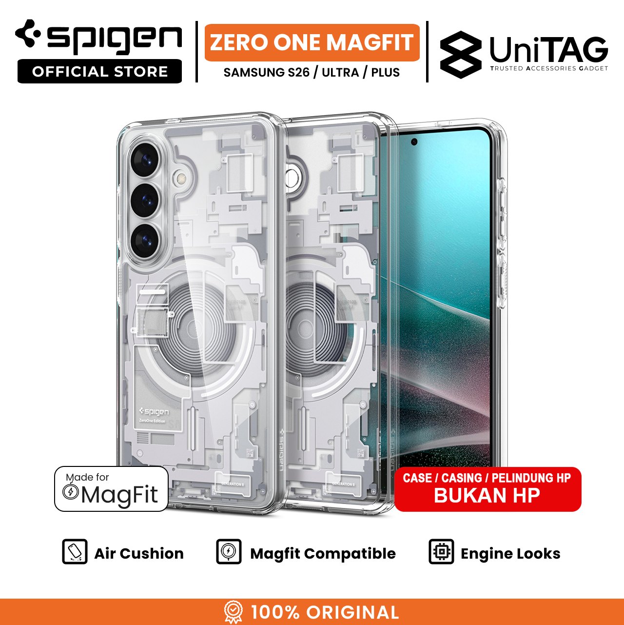 Spigen Galaxy S26 Ultra Case Magsafe Ultra Hybrid MagFit Zero One - White ACS10683 (Offline SKU)