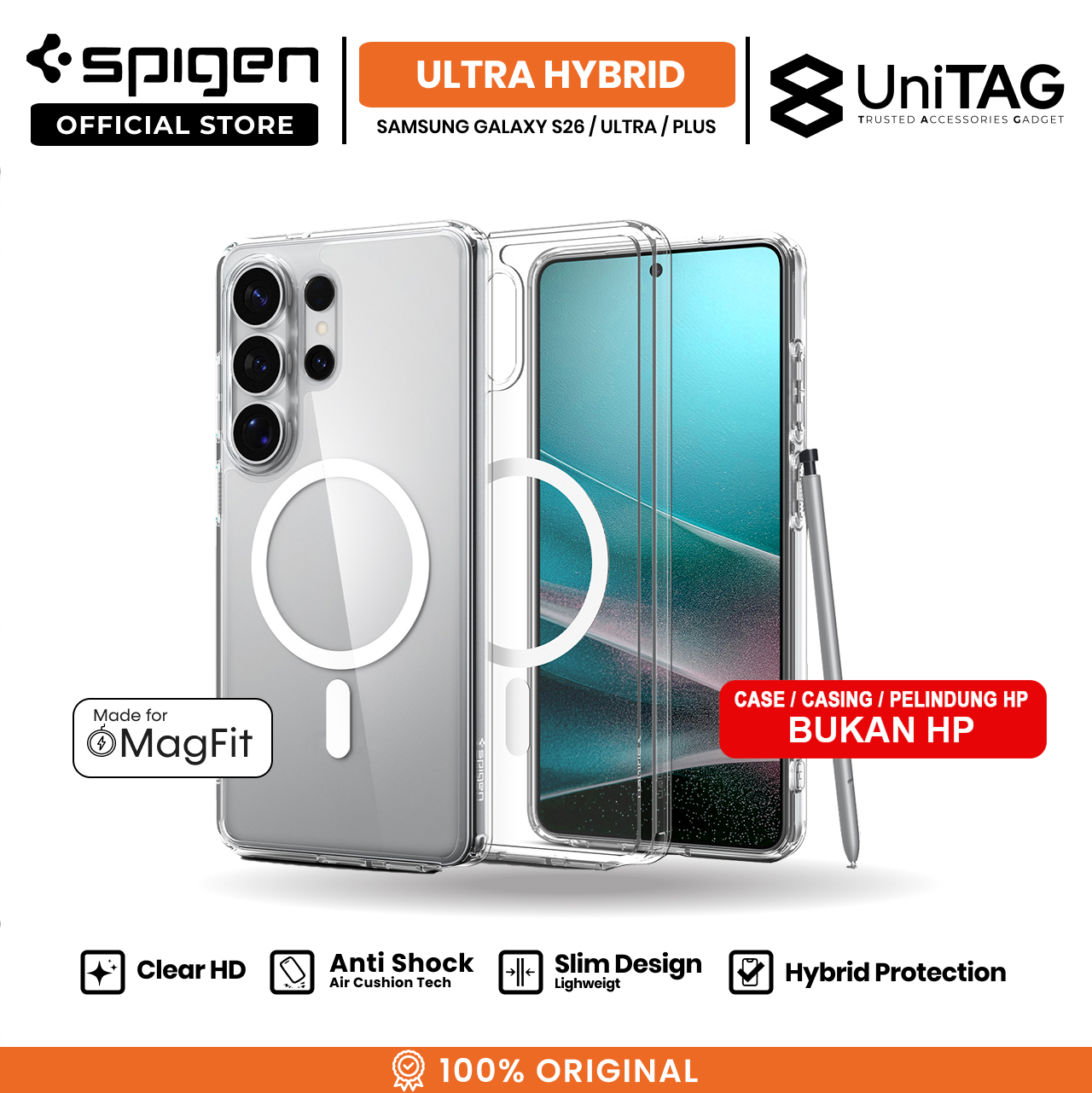 Spigen Galaxy S26 Case Magsafe Ultra Hybrid MagFit - Clear White ACS10734 (Offline SKU)