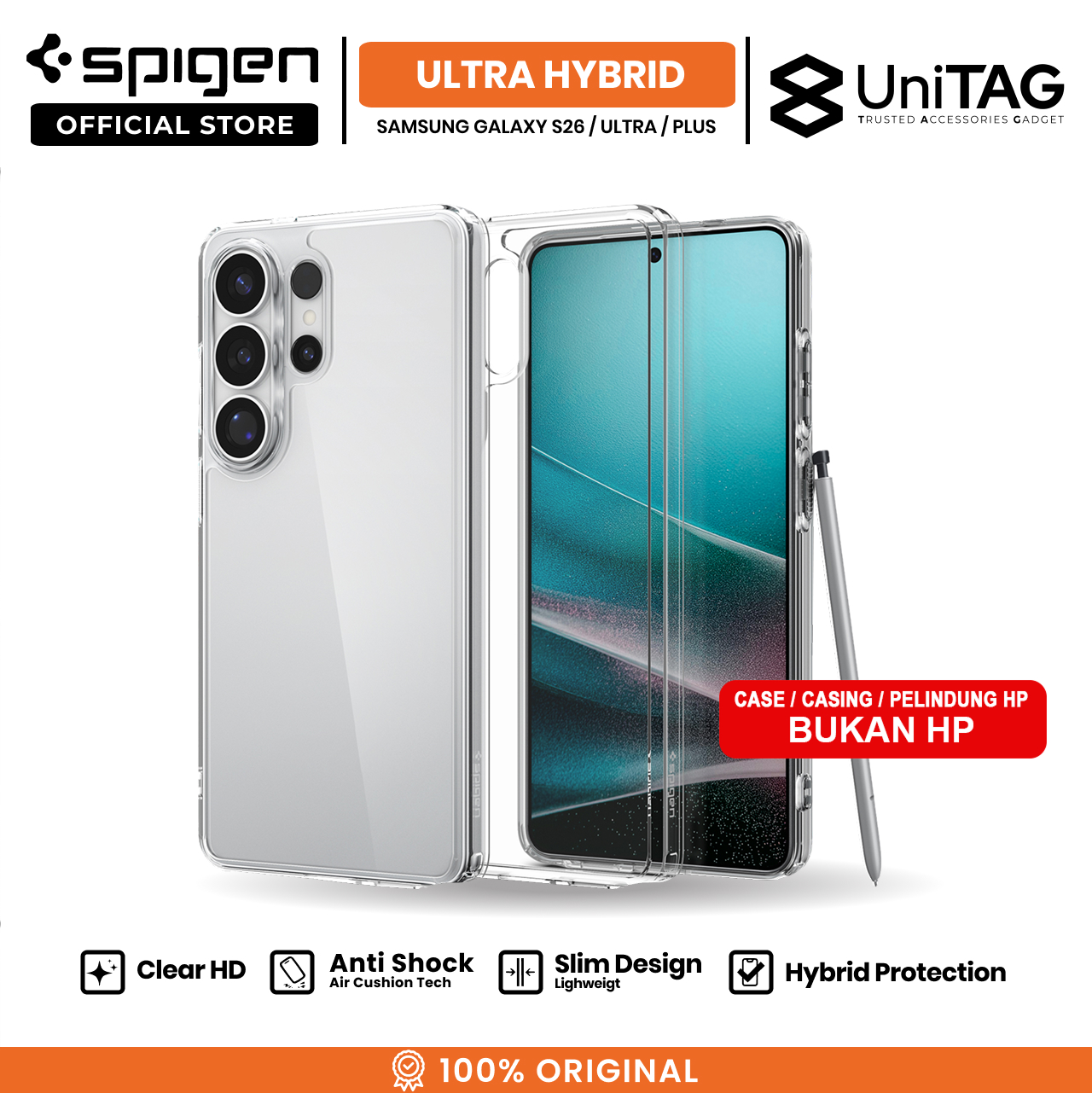 Spigen Galaxy S26 Ultra Case Ultra Hybrid - Crystal Clear ACS10677 (Offline SKU)