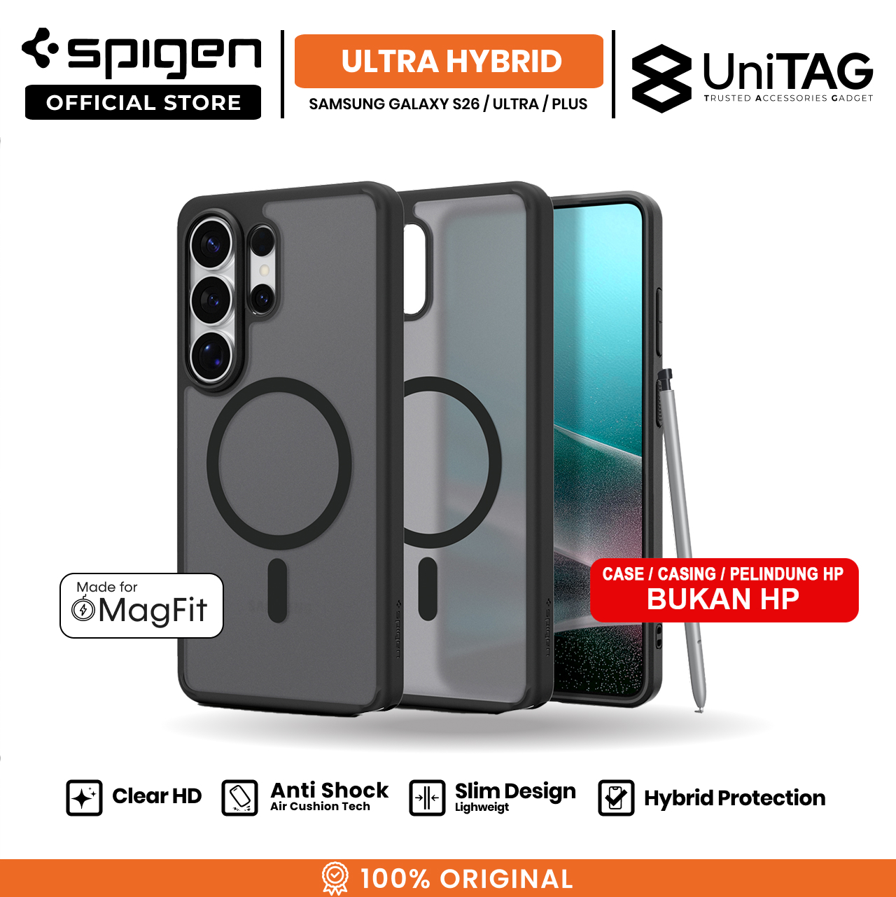 Spigen Galaxy S26 Ultra Case Magsafe Ultra Hybrid MagFit - Forst Black ACS10681 (Offline SKU)