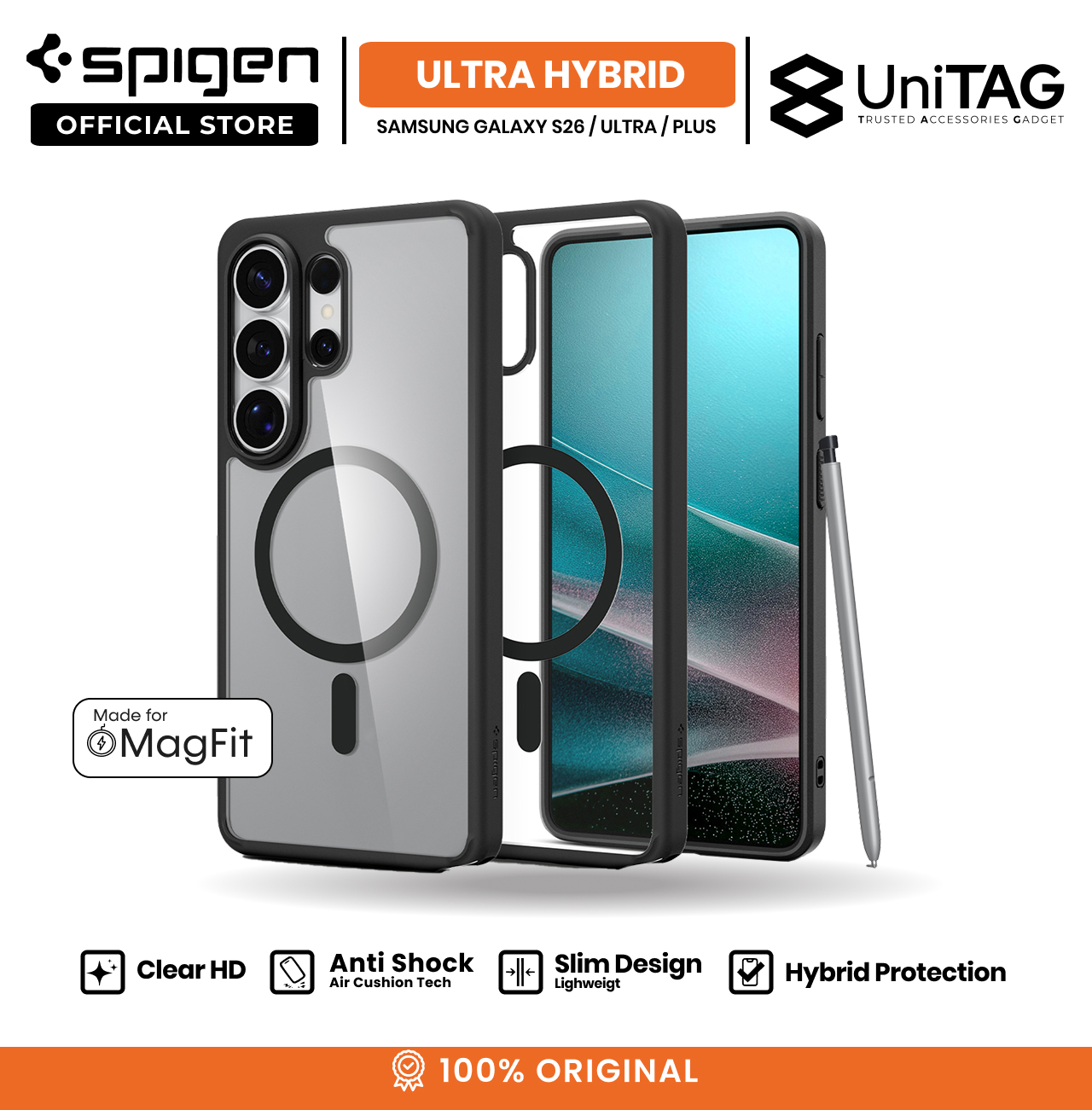 Spigen Galaxy S26 Case Magsafe Ultra Hybrid MagFit - Matte Black ACS10735 (Offline SKU)