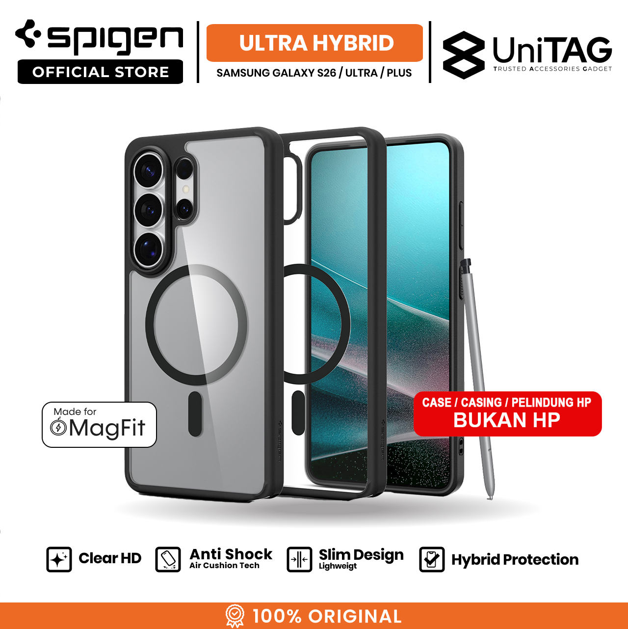 Spigen Galaxy S26 Case Magsafe Ultra Hybrid MagFit - Matte Black ACS10735 (Offline SKU)