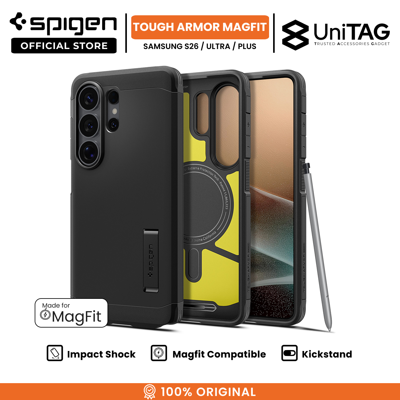 Spigen Galaxy S26 Ultra Case Magsafe Tough Armor MagFit - Black ACS10684 (Offline SKU)