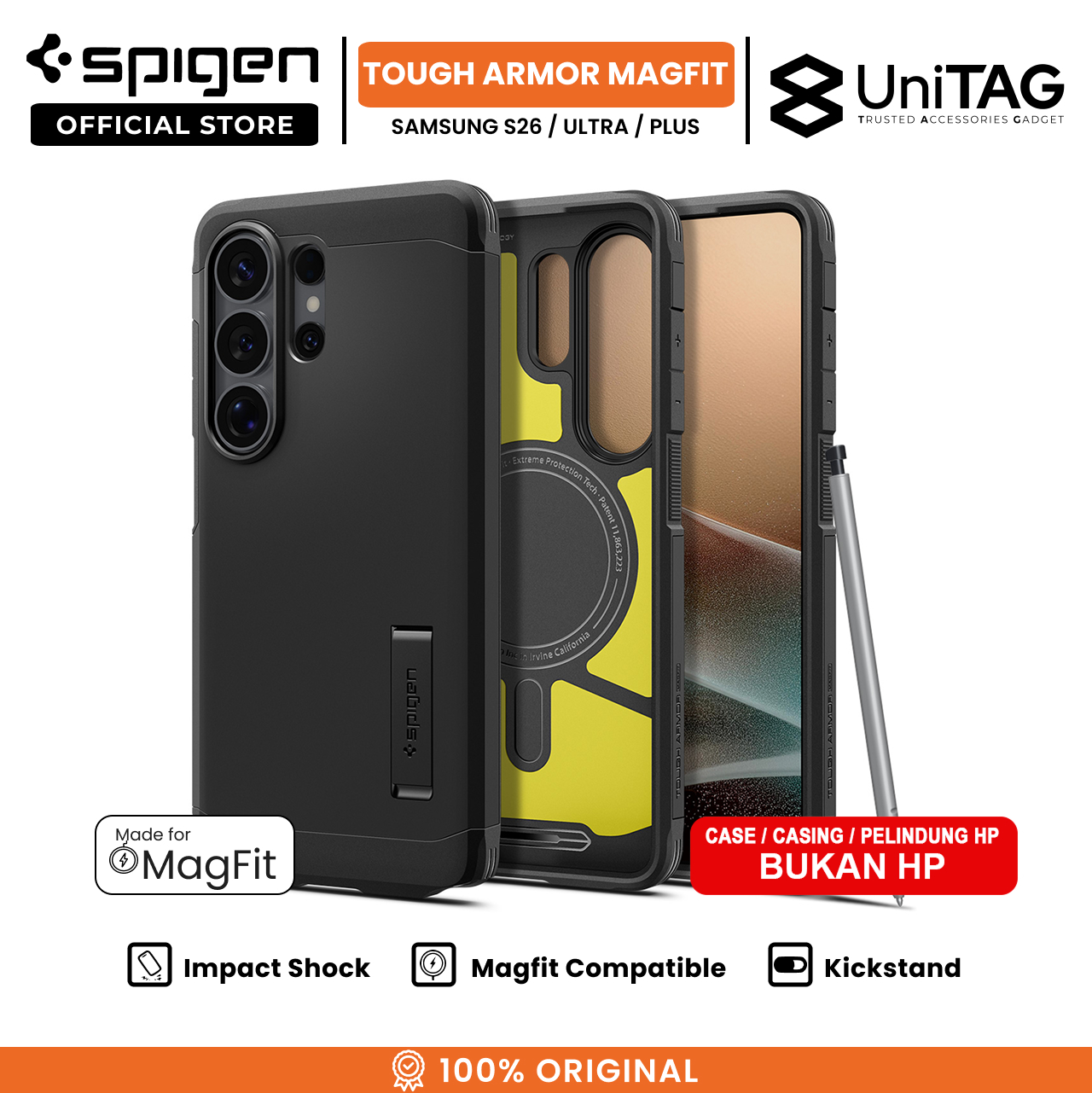 Spigen Galaxy S26 Ultra Case Magsafe Tough Armor MagFit - Black ACS10684 (Offline SKU)