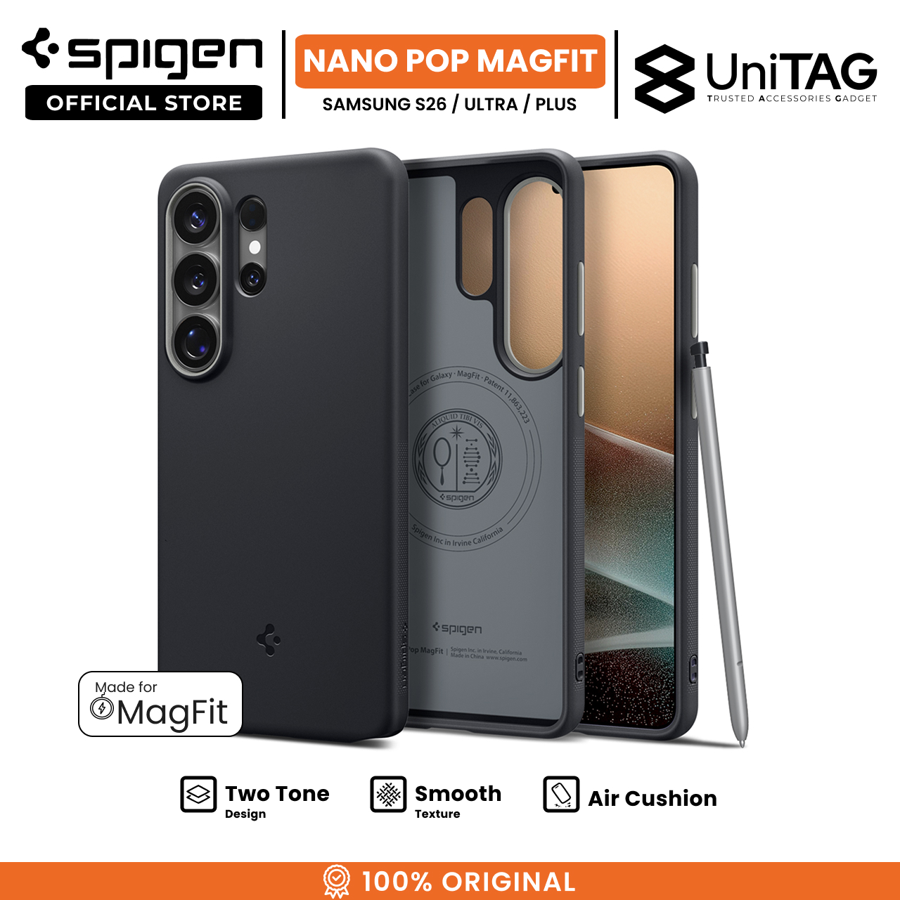 Spigen Galaxy S26 Case Magsafe Nano Pop MagFit - Black Sesame ACS11066