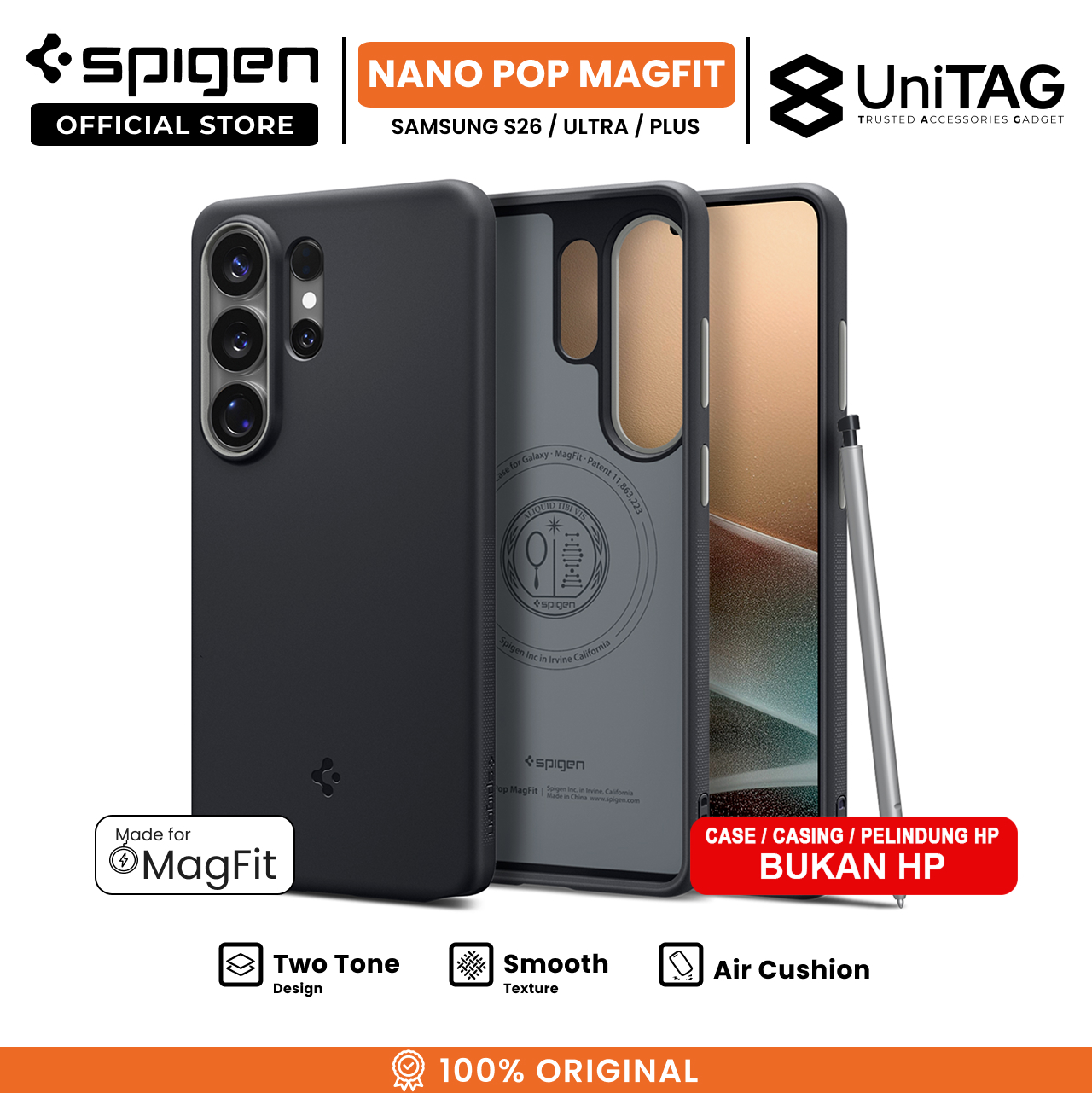 Spigen Galaxy S26 Case Magsafe Nano Pop MagFit - Black Sesame ACS11066