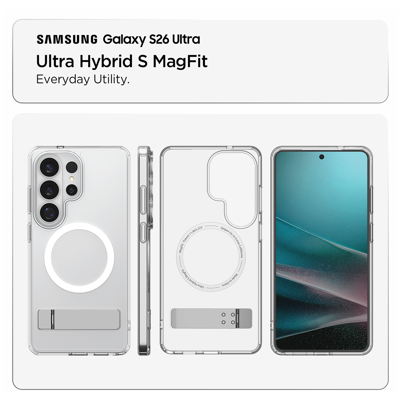Spigen Galaxy S26 Ultra Case Magsafe Ultra Hybrid S MagFit - Clear White ACS11032