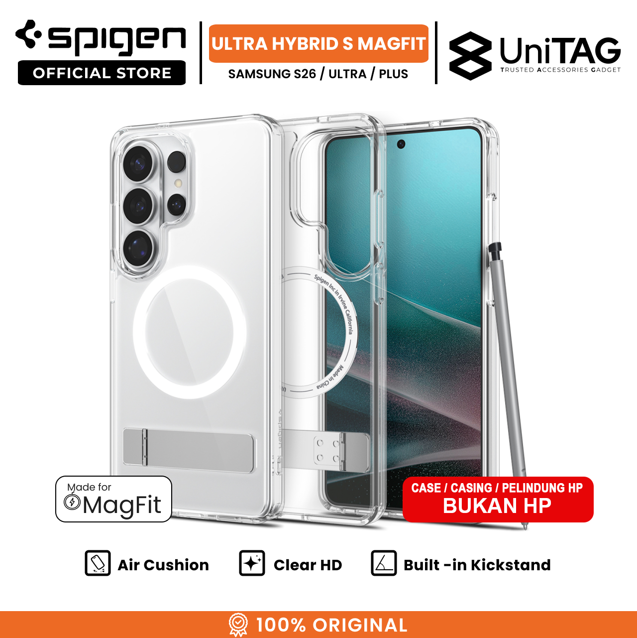 Spigen Galaxy S26 Ultra Case Magsafe Ultra Hybrid S MagFit - Clear White ACS11032