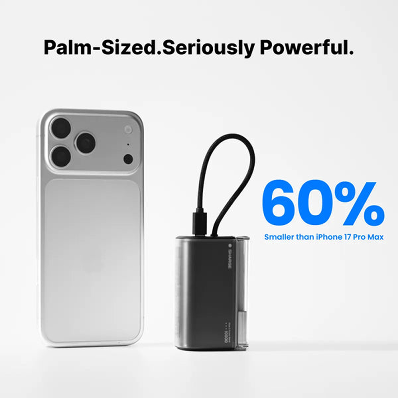 Sharge Powerbank Flow 3 10000mAh 45W Built in Cable USB C - White YDD-SG-HW-SX3-BAI