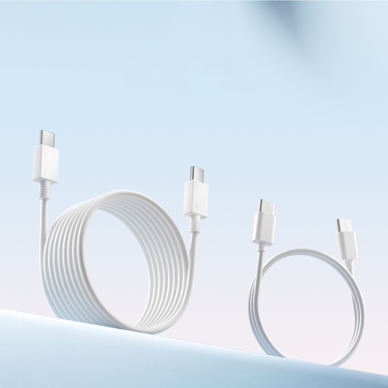 Sharge Kabel Charger USB C to C TPE 240W 1.5m - White CDX-SJ-1.5M240W-KW-BAI