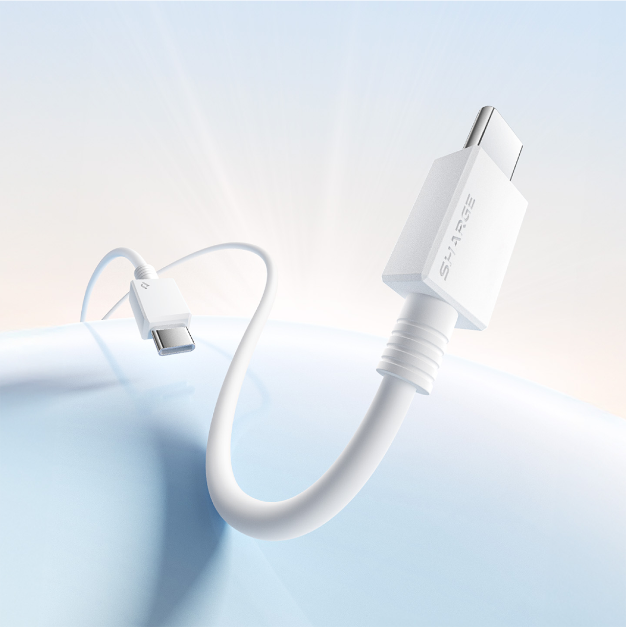 Sharge Kabel Charger USB C to C TPE 240W 1.5m - White CDX-SJ-1.5M240W-KW-BAI