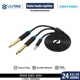 Vention Kabel Audio Splitter 3.5mm TRS to Dual 6.35mm TS Gold Plated Converter Cable by UniTAG
