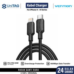 Vention Kabel USB C 2.0 to Lightning 3A for iPhone 14 13 12 11 PD 27W / 20W Fast Charging Cable Charger by UniTAG