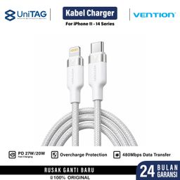Vention Kabel USB C 2.0 to Lightning 3A for iPhone 14 13 12 11 PD 27W / 20W Fast Charging Cable Charger by UniTAG