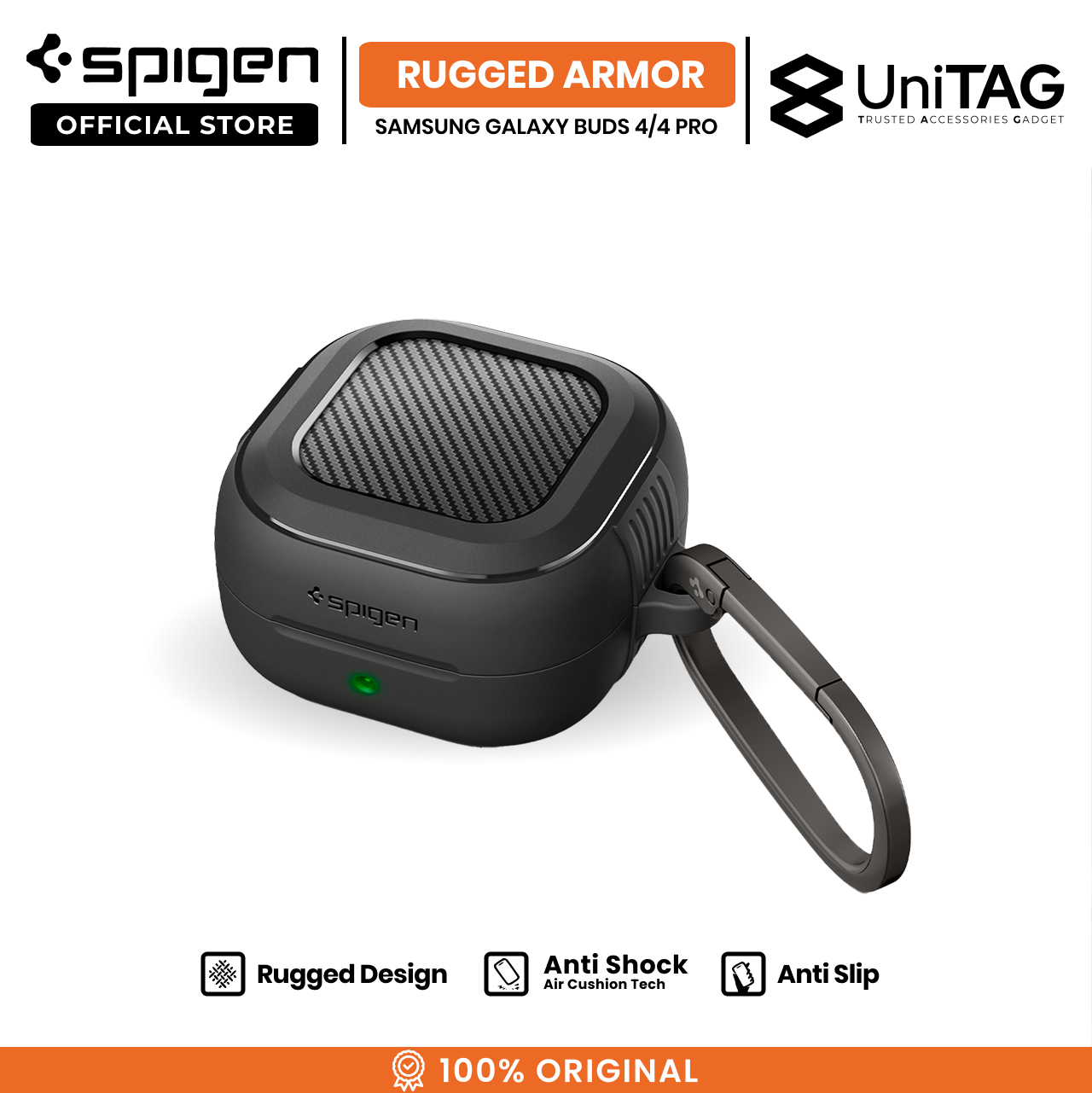 Spigen Galaxy Buds 4 / 4 Pro Case Rugged Armor - Matte Black ACS11200