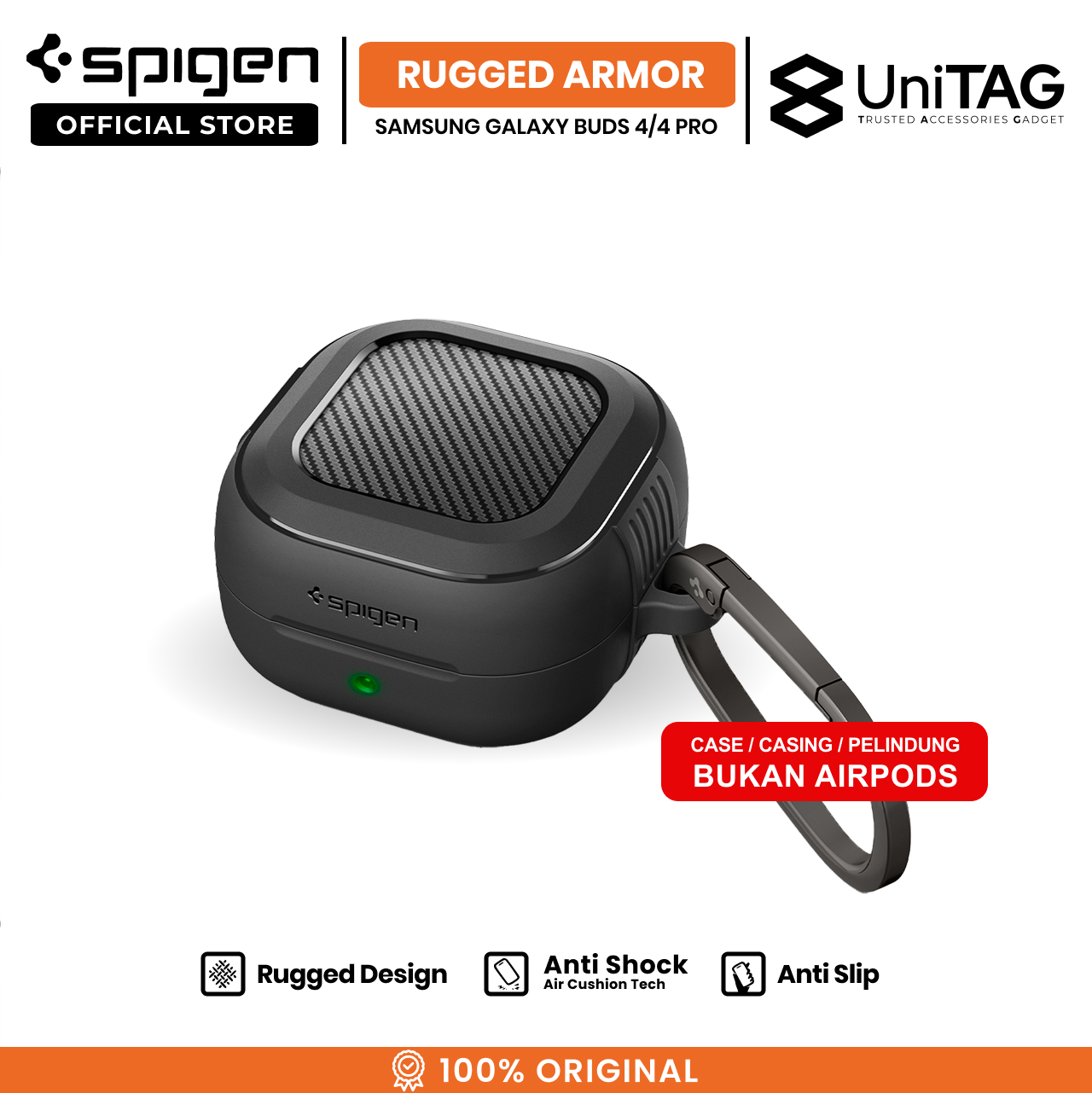 Spigen Galaxy Buds 4 / 4 Pro Case Rugged Armor - Matte Black ACS11200