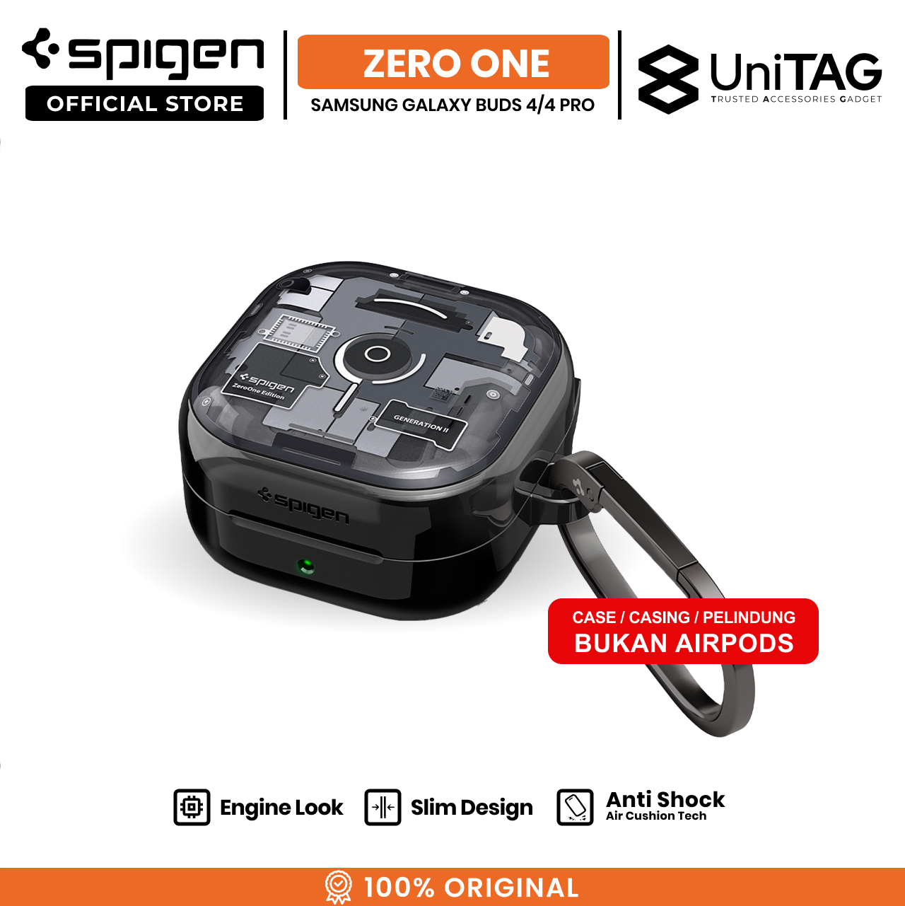 Spigen Galaxy Buds 4 / 4 Pro Case Ultra Hybrid Zero One - Black ACS11201