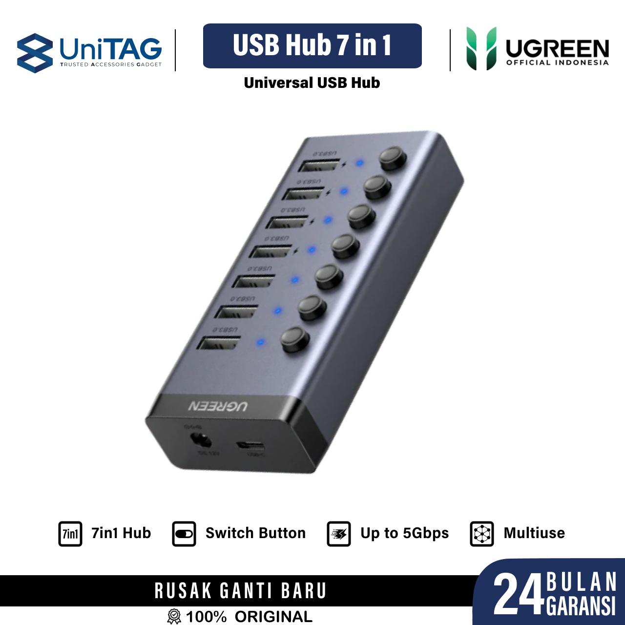 UGREEN Hub USB A 3.0 Splitter 7 in 1 12V Charging & Transfer EU - CM481 90307
