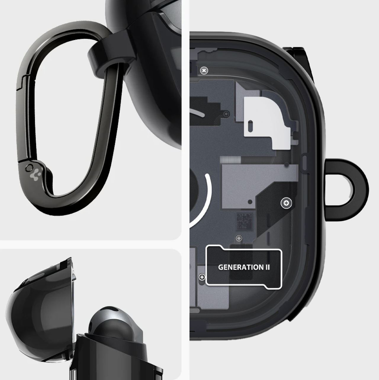 Spigen Galaxy Buds 4 / 4 Pro Case Ultra Hybrid Zero One - Black ACS11201