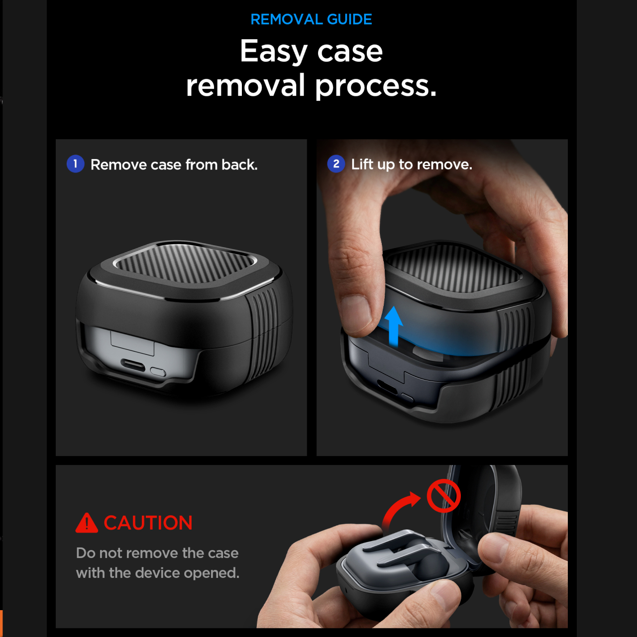 Spigen Galaxy Buds 4 / 4 Pro Case Rugged Armor - Matte Black ACS11200