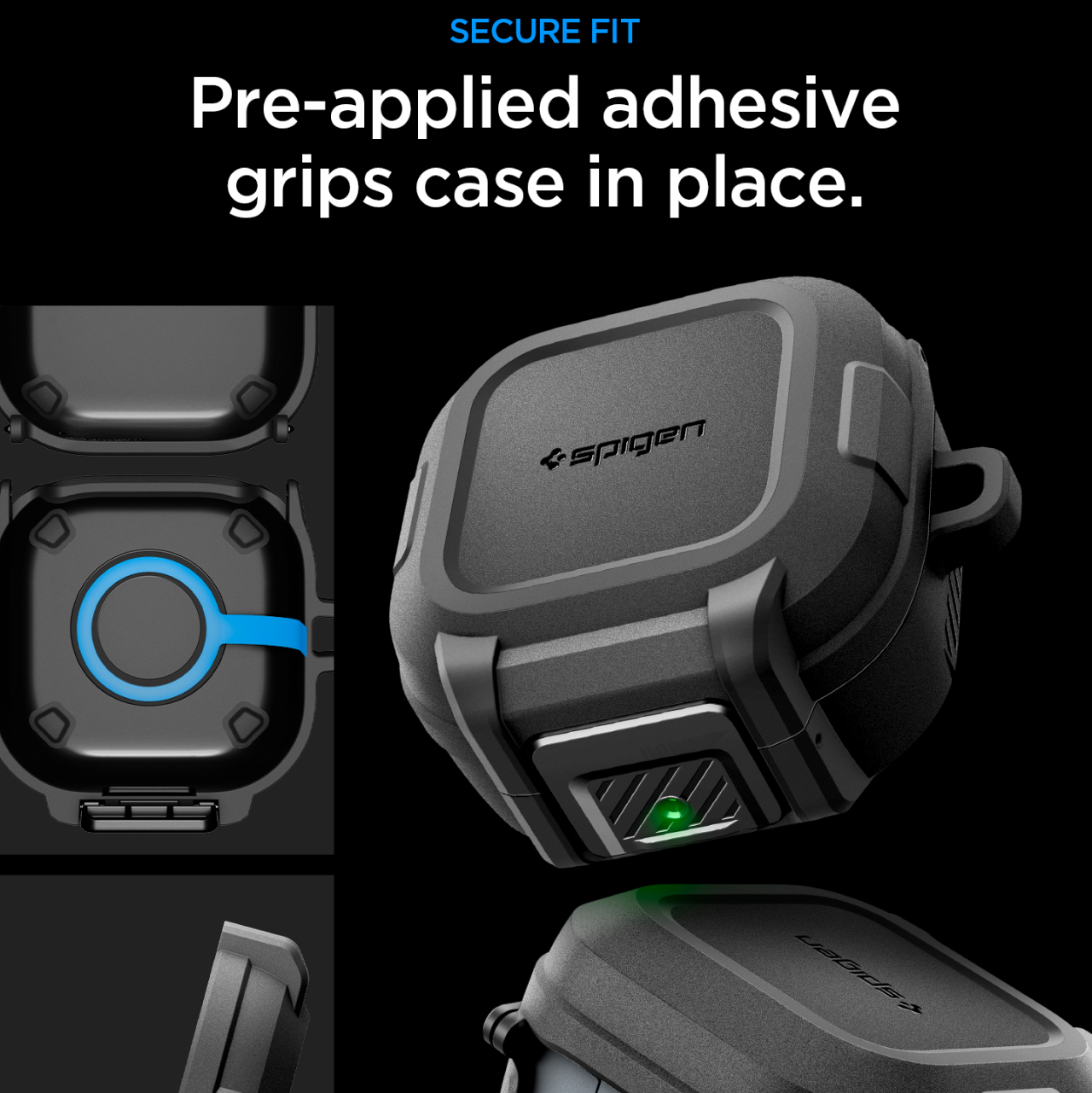 Spigen Galaxy Buds 4 / 4 Pro Case Lock Fit - Matte Black ACS11202