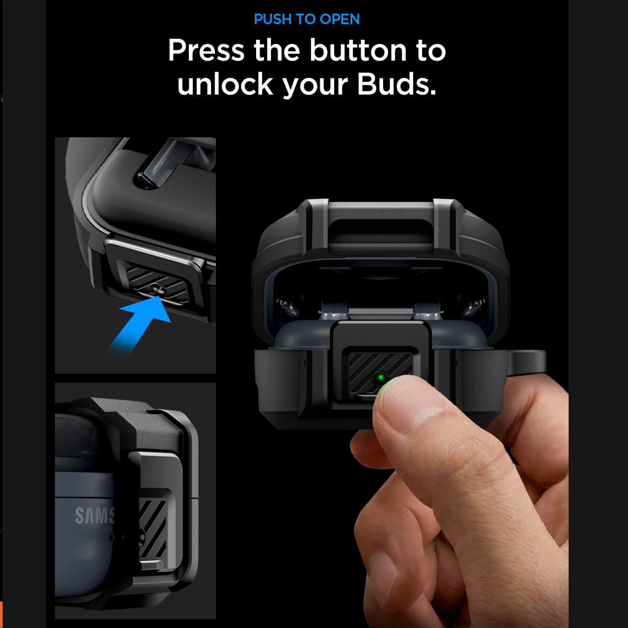 Spigen Galaxy Buds 4 / 4 Pro Case Lock Fit - Matte Black ACS11202