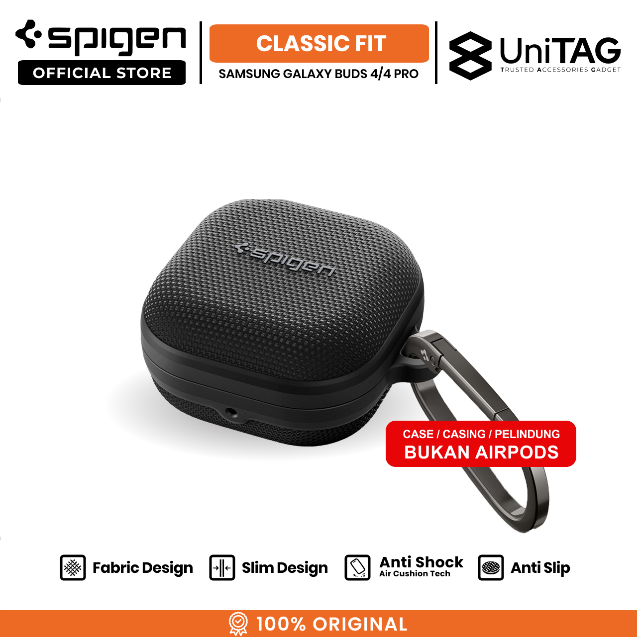 Spigen Galaxy Buds 4 / 4 Pro Case Classic Fit - Black ACS11203